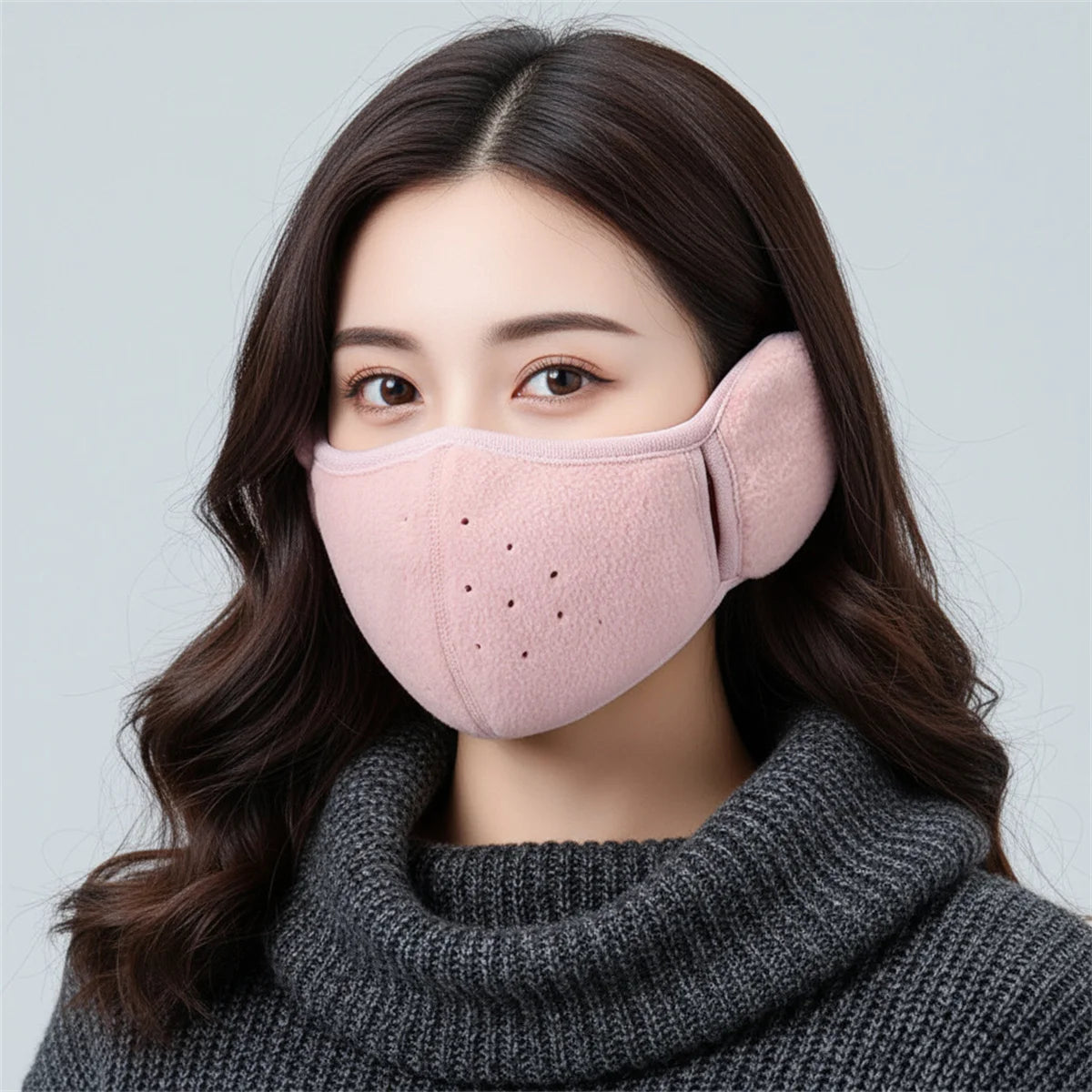 Fleece earmuffs with windproof design, unisex, warm and breathable, suitable for autumn and winter cycling and outdoor activitie