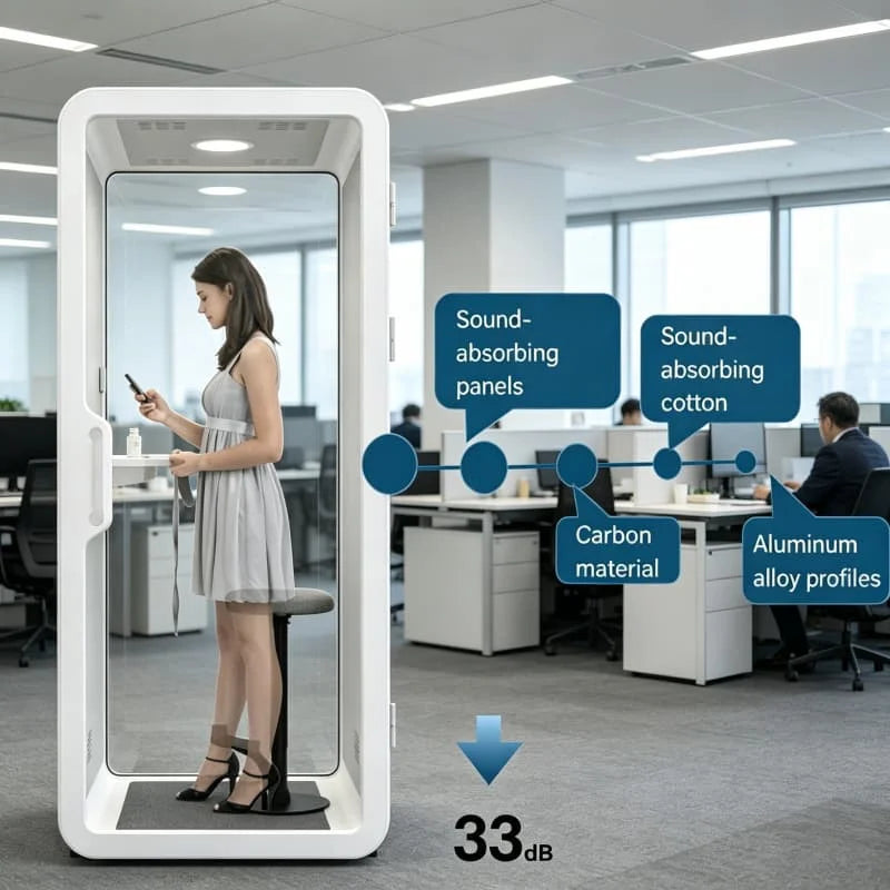 Meeting Pod Soundproof Acoustic Booth for 2 4 People Team Collaboration Huddle Space Open Office Customized Hot Sale