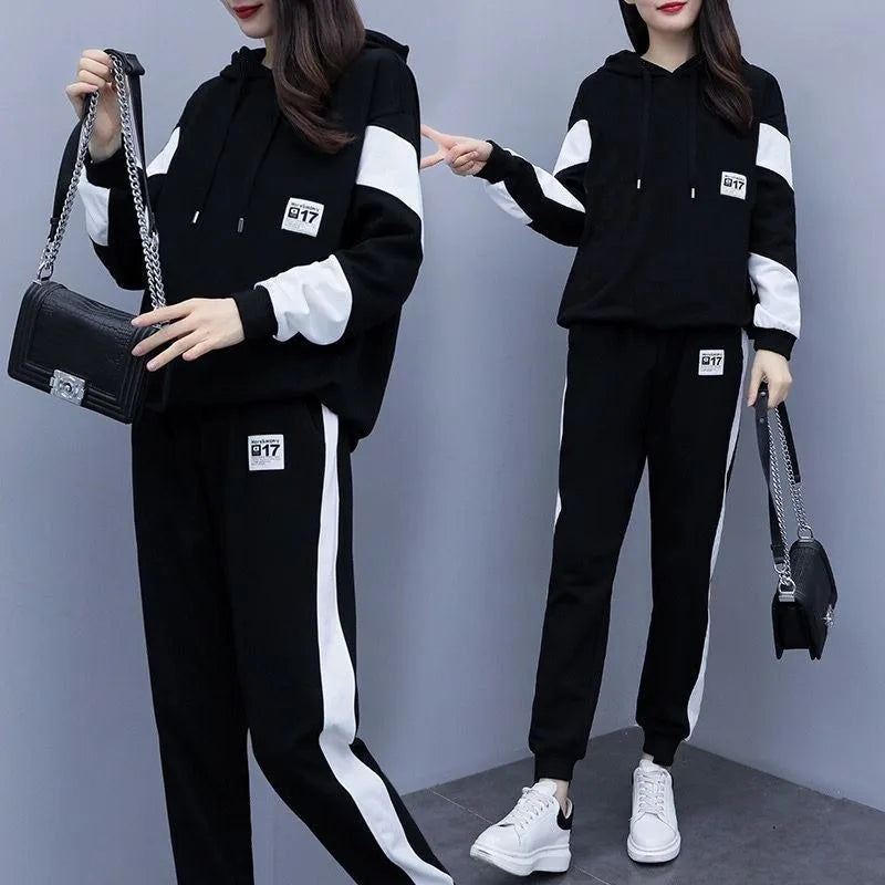 Plus Size Casual Sportswear Set 200 Pounds Large Women's Fashionable Loose Two-Piece Suit Spring Autumn New Arrival |...