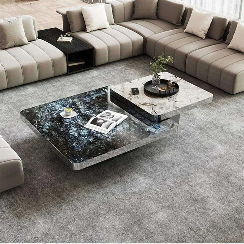Fashion Corner Coffee Tables Metal Marble Entryways Floor Coffee Table Big Designer Muebles Para El Hogar Living Room Furniture