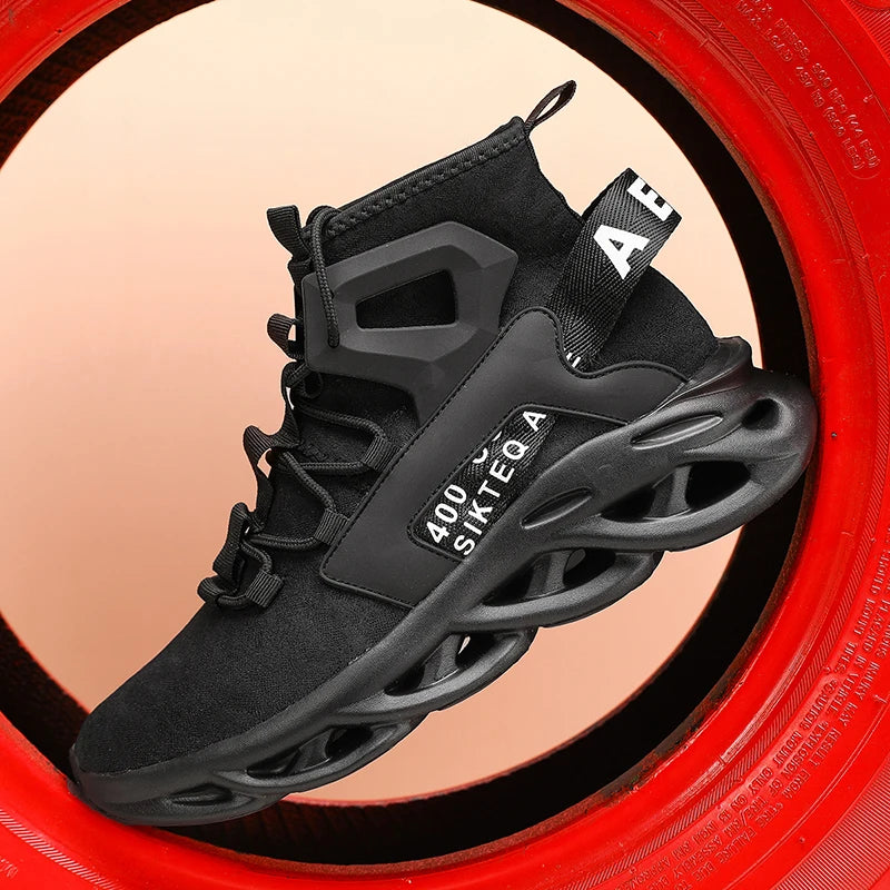 Mens Running Shoes New High Top Plus Size Breathe Mesh Sneakers Cushioning Soft Sole Trendy Casual Tennis Shoes for Men