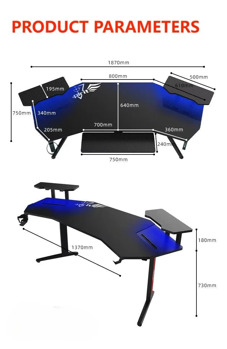 Adjustable Luxury Carbon Fiber Lifting Stand Table Full Electric 160cm Computer Gaming Desk Corner with Wireless USB Charger