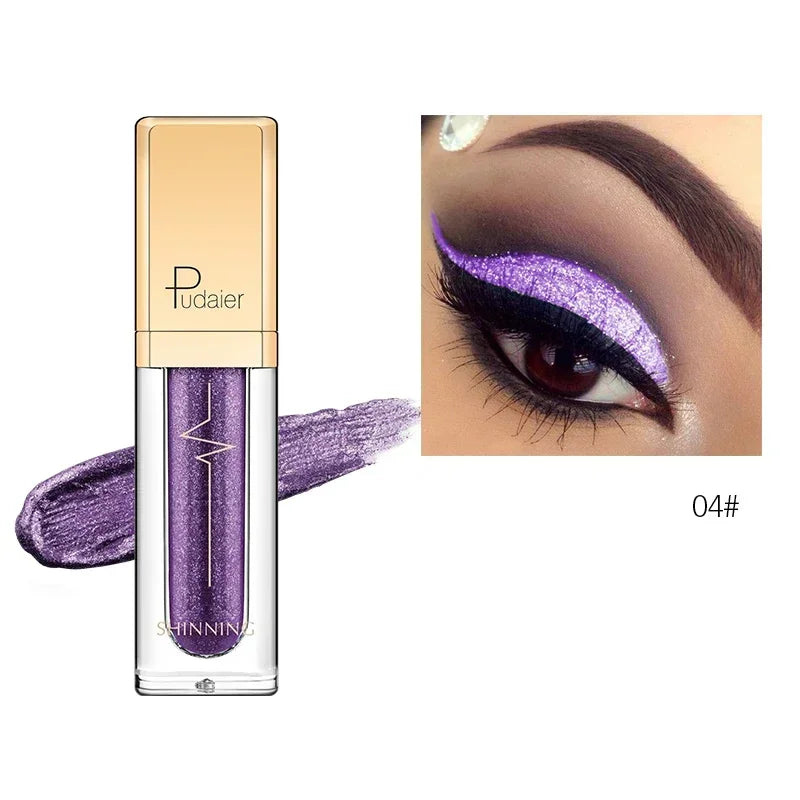 New Make Up Liquid Eyeshadow Waterproof Glitter Pigments Purple Gold Metalic Women Beauty Gel Eye Shadow Cream 18 Colors...
