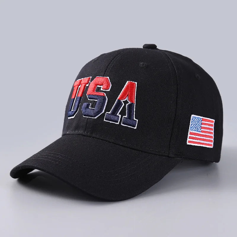 USA Embroidered Baseball Cap Washed Distressed Peaked Hats Adjustable Sunshade Casual Hats For Women Men