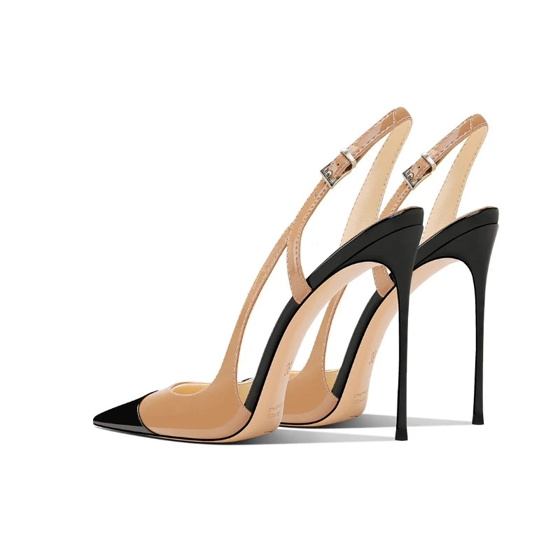 2025 Spring New Naked Lacquer Leather Design with a Small, Non tiring, High end, Pointed, Fine Heel, Professional High Heels - Kimlud