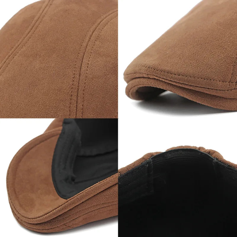 Fashion Berets Men Women Spring Autumn Suede Hats Herringbone Flat Cap Classical Artist Painter Hat Male Female Beret...