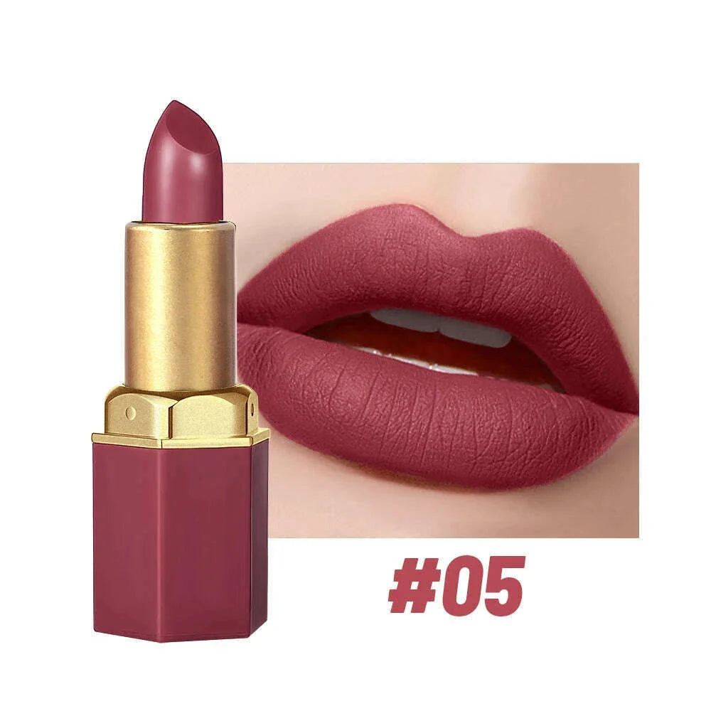SAM SUGAR 6-Color Matte Lipstick ,  Non-Stick Cup Long-Lasting Velvet Finish, Smooth Matte Lip Color Waterproof Smudge-proof