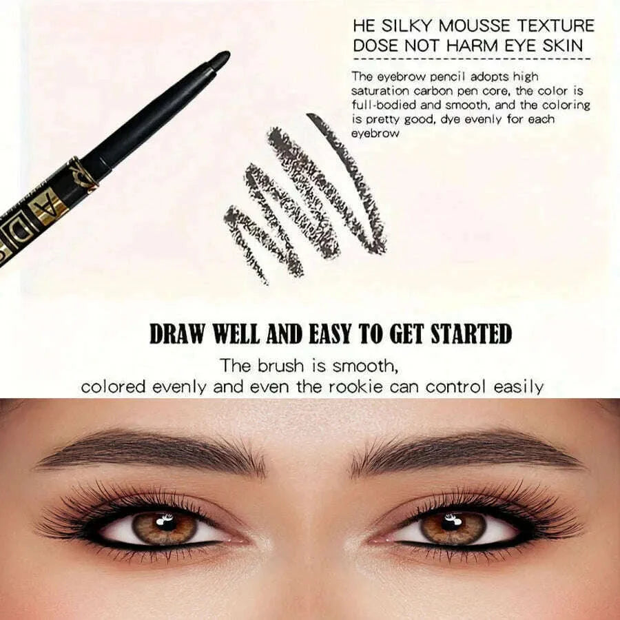 3pcs Black Eyeliner Pencils -Waterproof, Sweatproof & Smudge-Proofwith Easy Twist Application for Flawless Eye Makeup