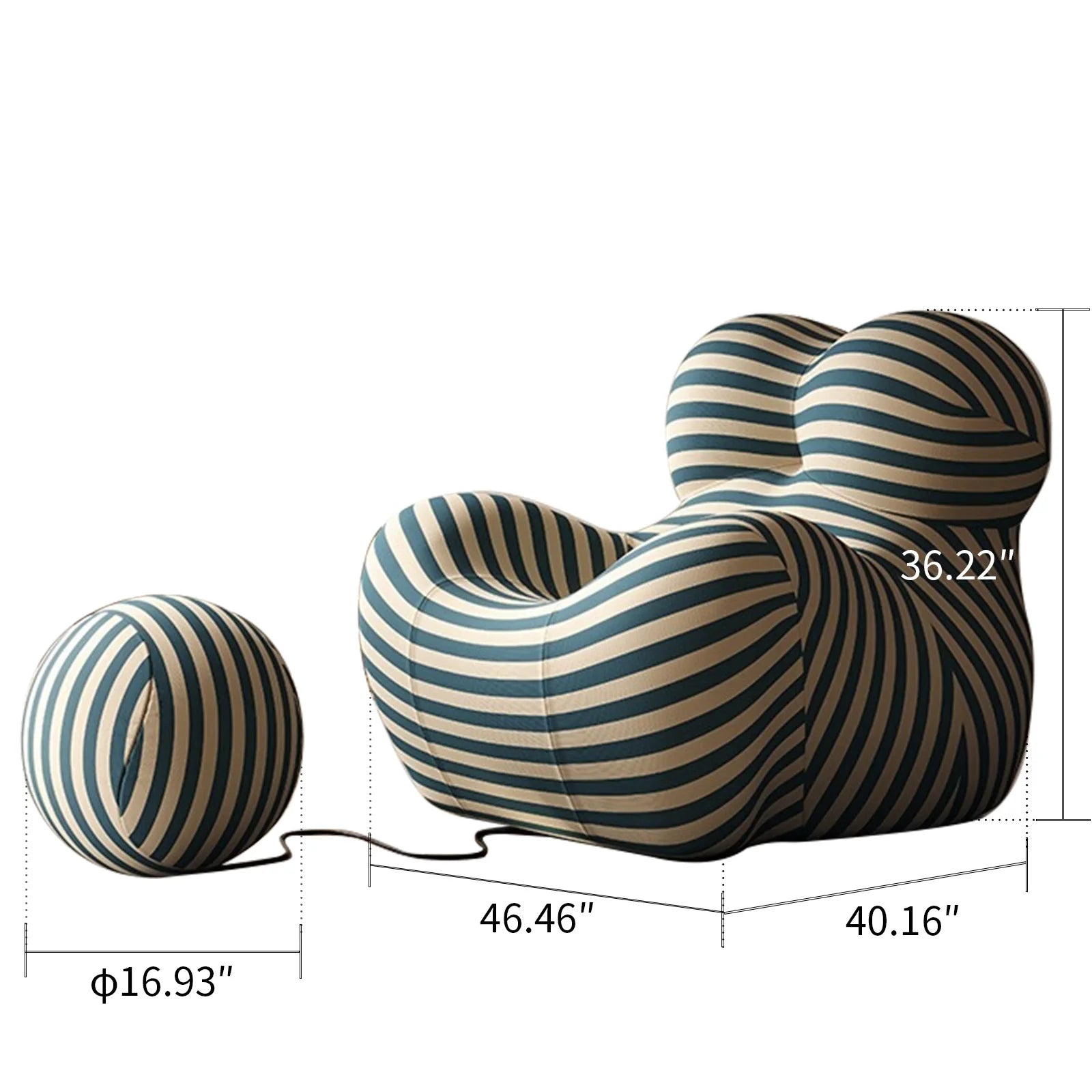 Bean Bag Chair for Adults,MemoryFoam Sofa,Floor Reading Chair withOttoman,Comfy Single Living Room Couch,Boneless Chair