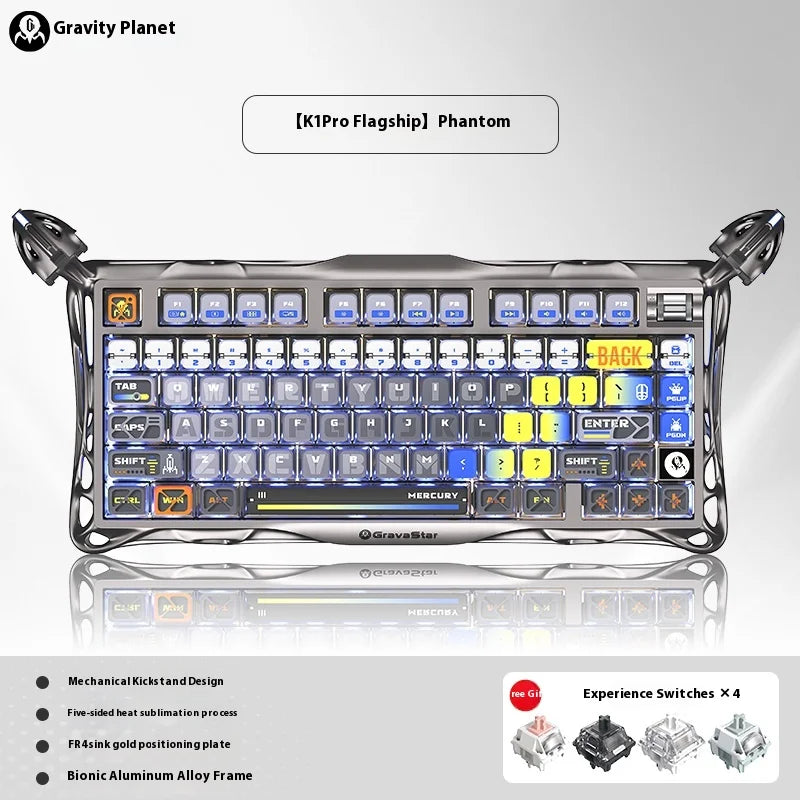 Gravastar 75k1pro Mechanical Keyboard Wireless Gaming Esports Professionali Keyboard Aluminum Customization Computer...