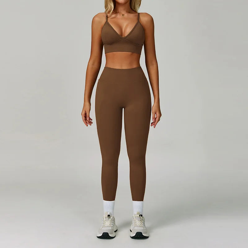 2/3PCS Seamless Sport Yoga Set Women's Breathable High Waist Fitness Sportwear Women Sports underwear Set Gym Workout Clothes - Kimlud