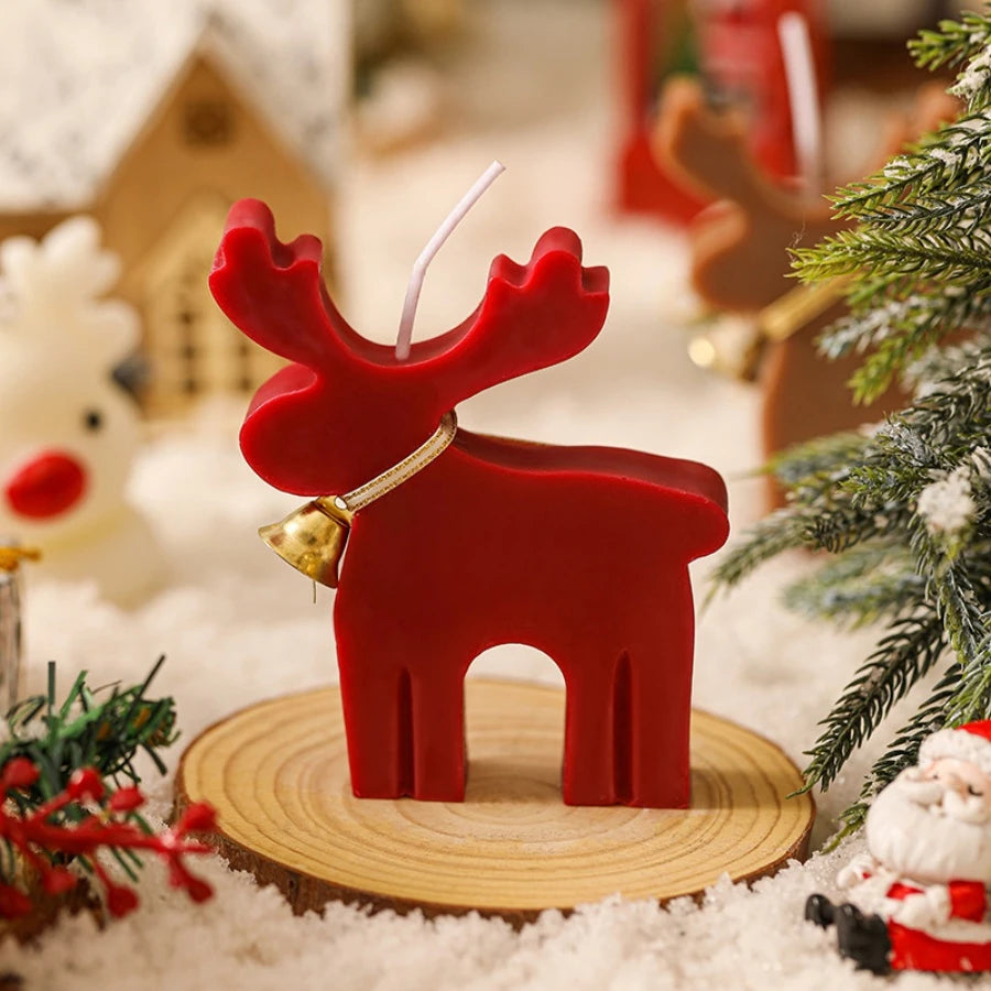 1 Red Deer Scented Candles, Creative Christmas Elk Festive Atmosphere Candles, Party Decorations, Souvenir Gifts