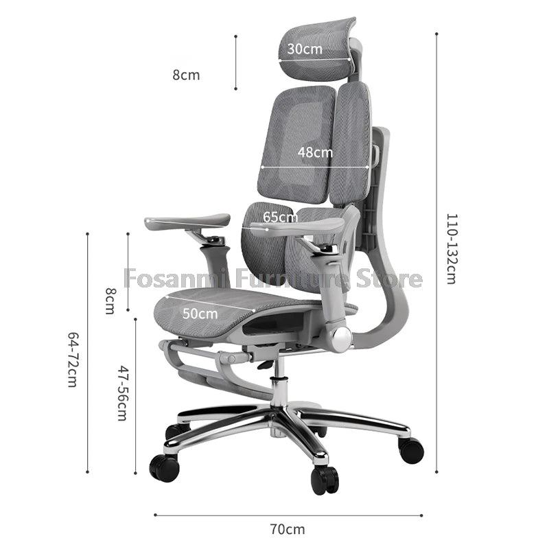 Multifunctional Ergonomic Mesh Office Desk Chair Adjustable Gaming Computer Chairs with Footrest Premium Home PC Swivel Recliner