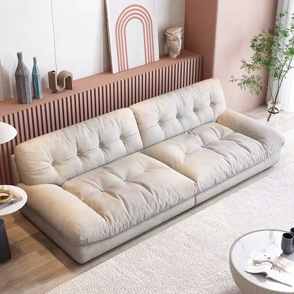A Modern Design High-end Living Room Sofa with Frosted Leather | Kimlud Luxury Sofa