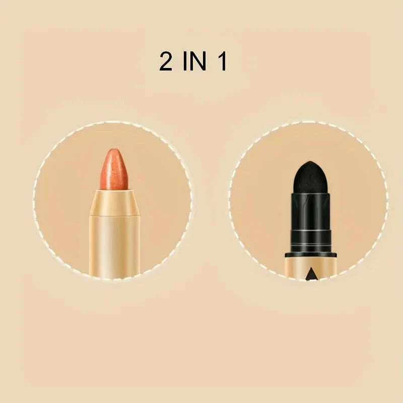 2 in 1 Pearly Eyeshadow Lipstick Stick Pencil Waterproof Glitter Matte Eyeshadow Makeup High Pigmented Eyeshadow Pen