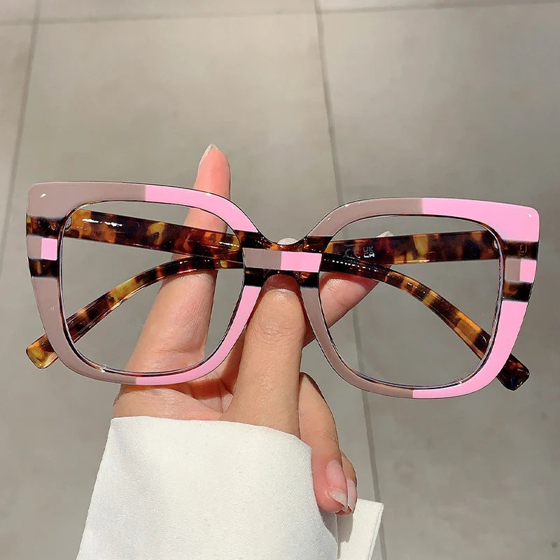 KAMMPT Oversized Square Eyeglasses Frames 2024 New in Brand Design Spectacles Ins Trendy Vintage Multicolor Rim Women...