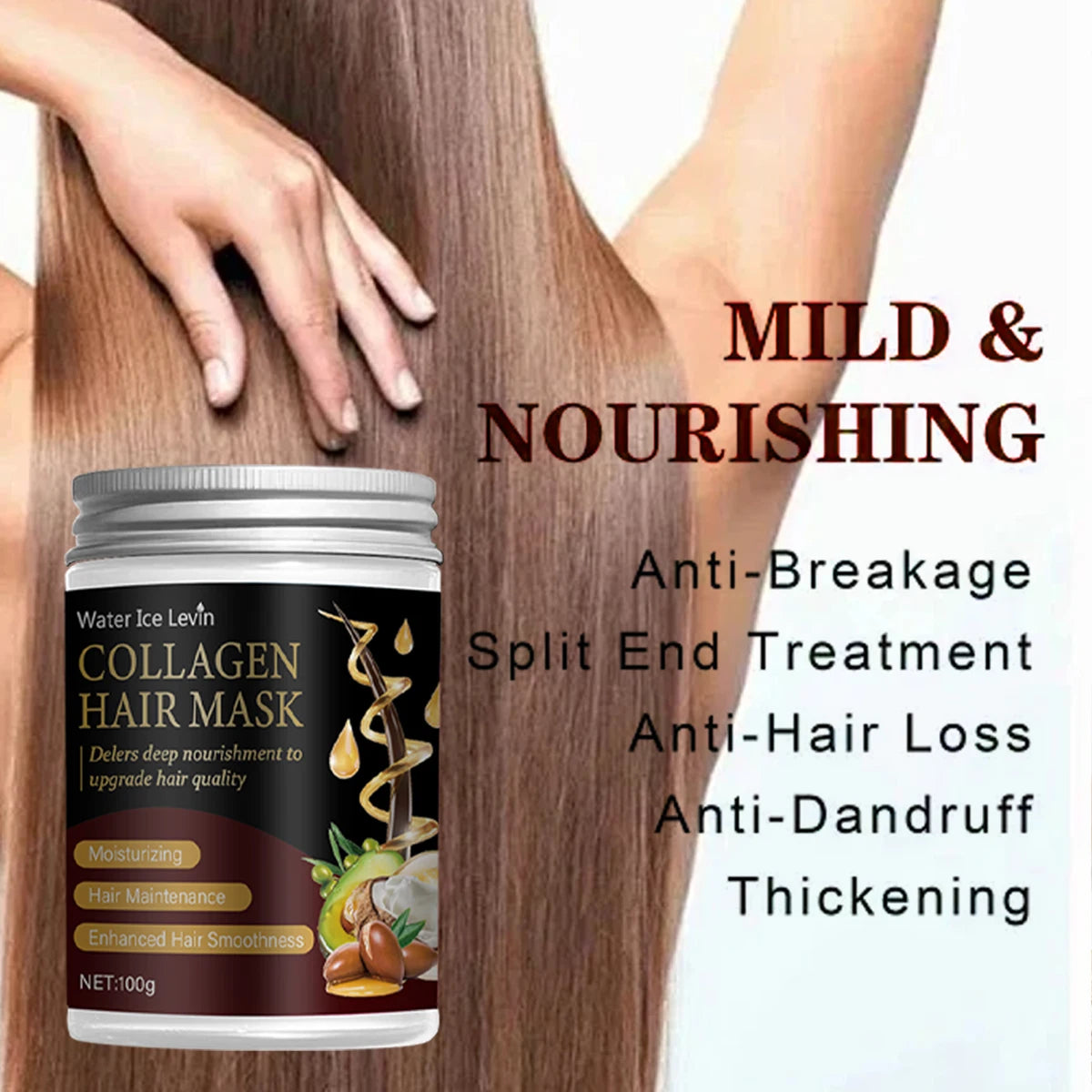 Collagen Hair Mask with Argan & Coconut Oil - Deep Nourishment for Enhanced Smoothness & Moisture. For Men & Women |...