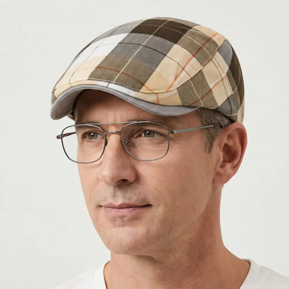 Retro Y2k Plaid Dot Beret Colorful Checkered Pattern Newsboy Cap Visor Fashion Forward Cap Orward Hat