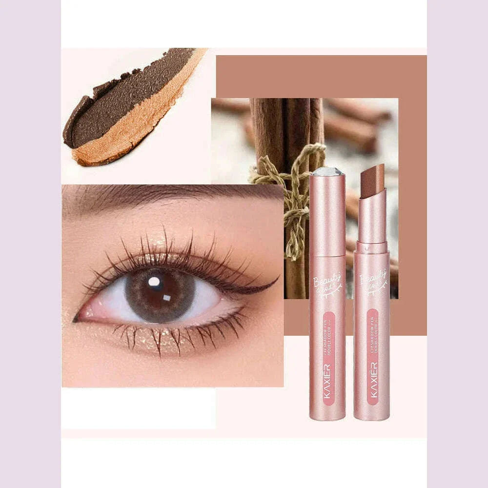 Gradient two-color eye shadow pen waterproof, sweat proof, not easy to smudge, pearlescent, fine shiny, lazy eye shadow s