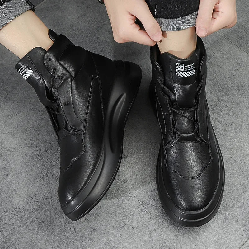 High Top Shoes Men's Fashion Casual Shoes Thick Soled Men's Shoes Autumn and Winter New 2026