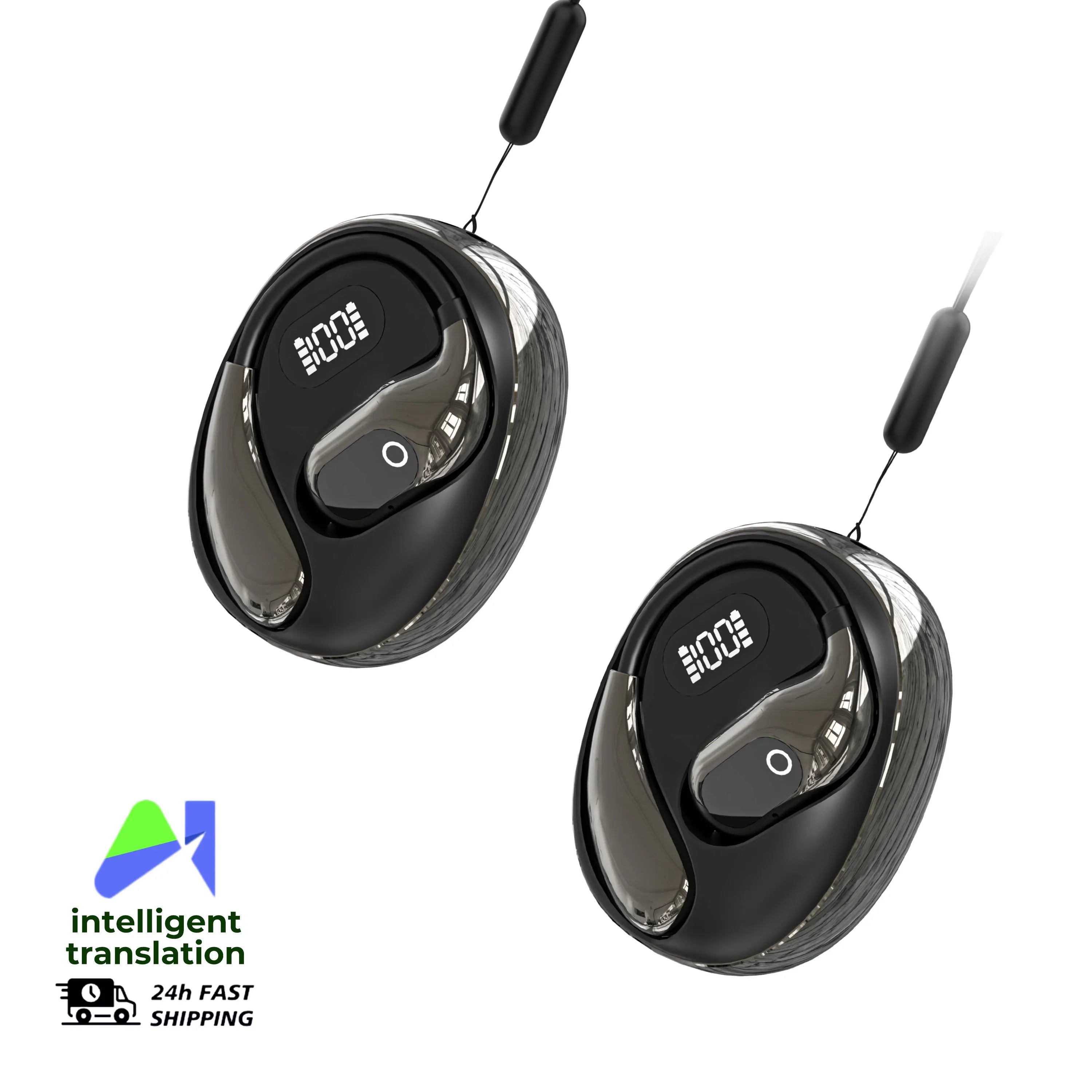 Real Time Translation Headphones 144 Languages Translator Earphones Wireless Bluetooth 5.4 Headsets for Business Office Travel