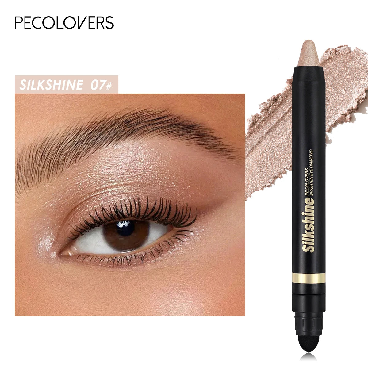 Metallic Glitter Eyeshadow Stick Matte Waterproof Shimmer Lying Silkworm Long Lasting High Gloss Pearlescent Eyeshadow Pen