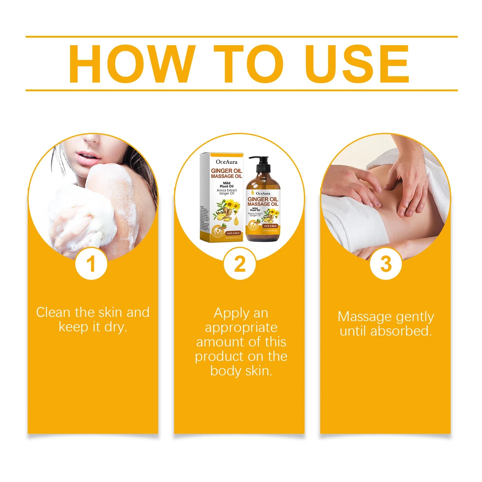 Body Relaxing Essential Oil Ginger Massage Oil Improve Rough Dry Skin Relieve Muscle Fatigue Body Nourishing Soft Care