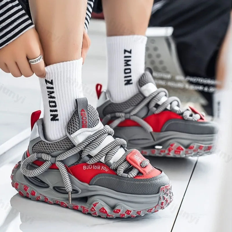 Fashion Trend Casual Low Top Non Slip Sport Shoes for Men 2025 Autumn New Mesh Breathable Comfortable Versatile Chunky sneakers