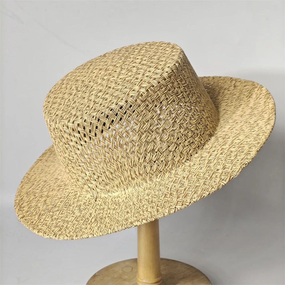 2026 New Hat Panama Straw Hat British Top Hat Men's and Women's Foldable Sun Shading Beach Hat Sun Protection hat
