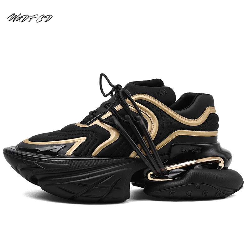 Chunky Sneaker Women Men Designer Spaceship Sport Shoes Fashion Casual Microfiber Leather Fabric Height Increased Platform Shoes