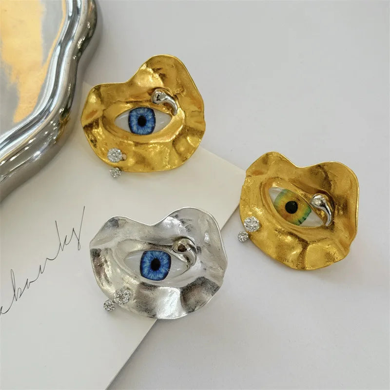 Human face opening single size ring personalized old eyes ring ring