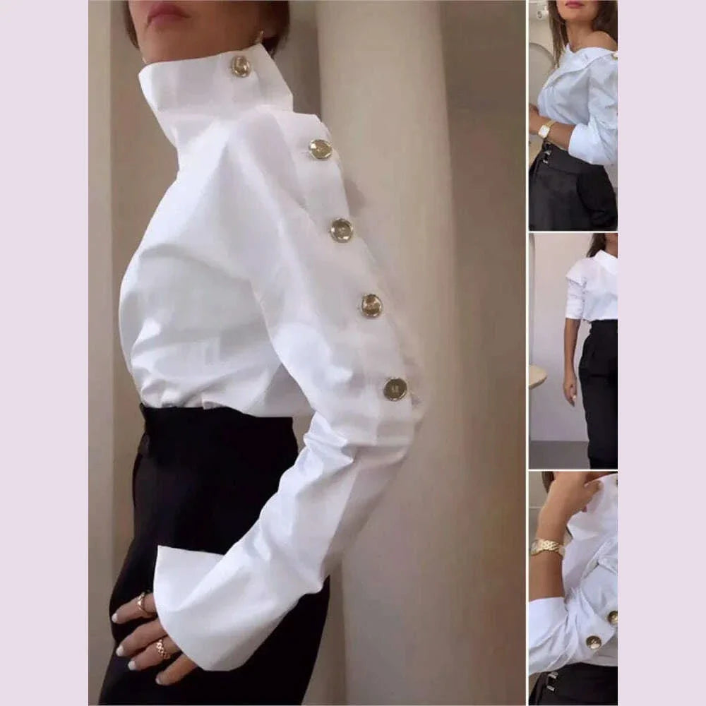 New Fashion Shirt For Women Women 2025 Casual Long-sleeve Button Women's Blouse Spring Chic White Tops Office Shirts Female