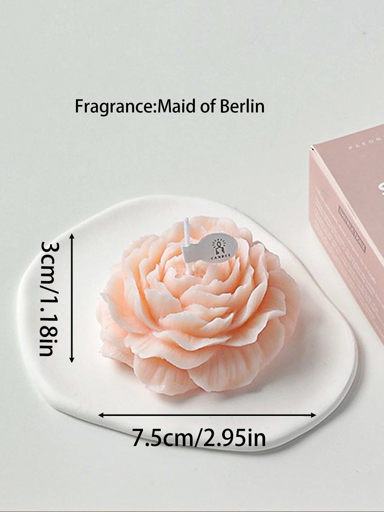 3D Peony Aromatic Candle Creative Flower Shape Aromatherapy Wedding Decor Gifts Box Valentine's Day Scented Souvenir Ornament