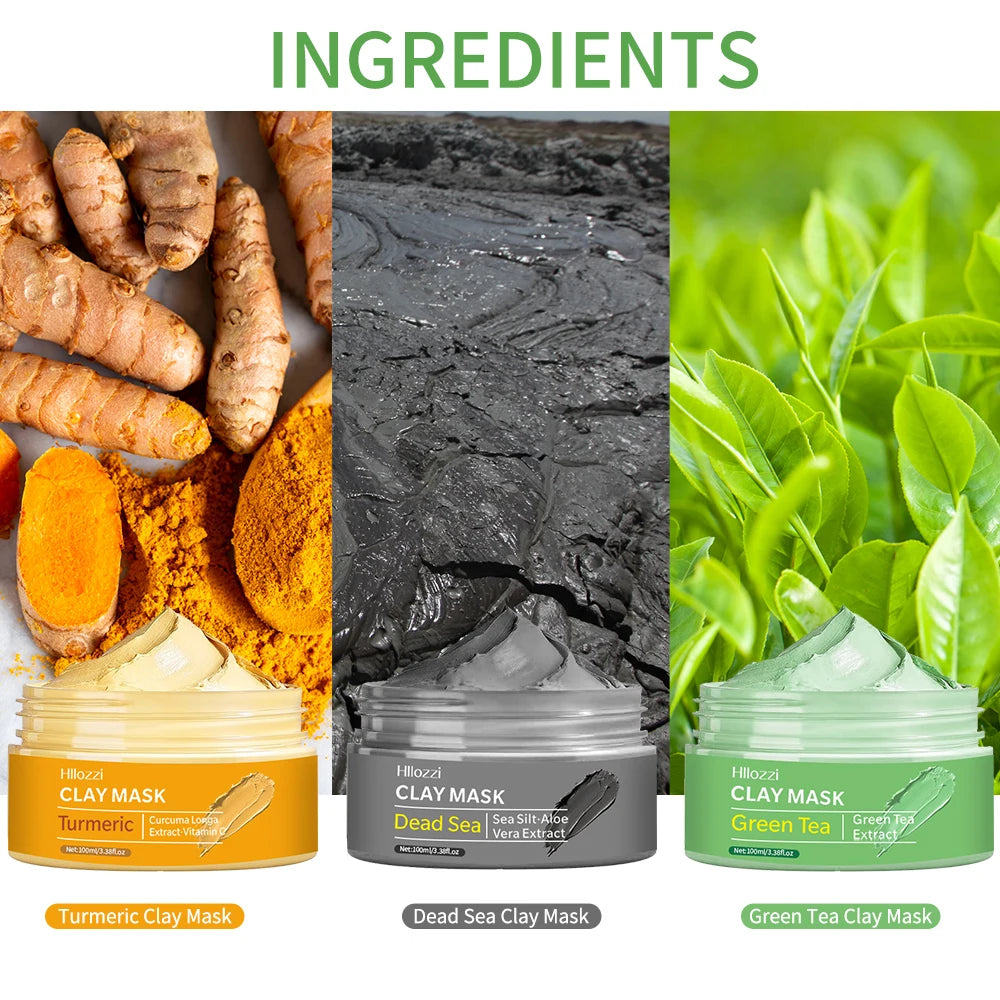 A variety of clay masks, green tea, turmeric, Dead Sea mud, whitening and hydrating, deep cleansing of pores, oil control and mo