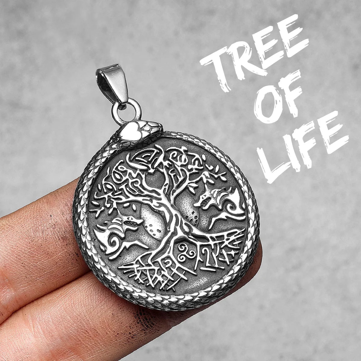 Viking Tree of Life Men Necklace Pendant Stainless Steel Jewelry For Male Women Retro Punk HipHop Accessories Gifts Wholesale