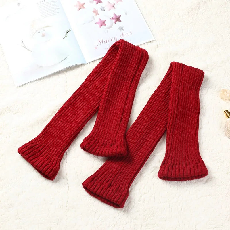 Women Winter Warm Leg Warmers Knee High Socks Girl Boot Topper Sock Warm Foot Cover Skinny Stockings Knitted Crochet Long Socks - Kimlud
