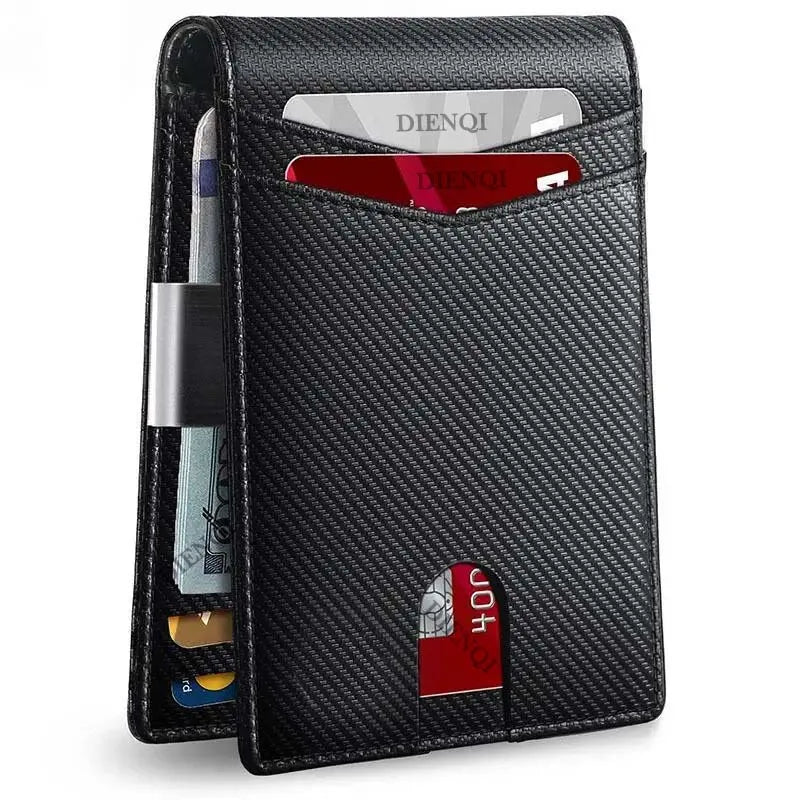 DIENQI Rfid Credit Card Holder Wallets Men Money Bag Purse Slim Thin Wallet for Men Small Short Purse Male Black Vallet Billfold