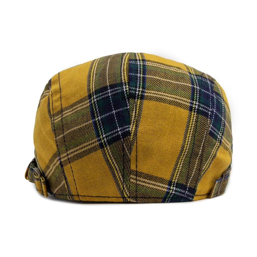 Multi Color Plaid Flat Cap Vintage Women Casual Fashion Visor Beret Spring Autumn Newsboy Hat For Men Ladies Adjustable Unisex