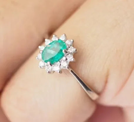 European and American New Blue Zircon Rings Luxury Fashion Jewelry Cubic Zirconia Bridal Wedding Engagement