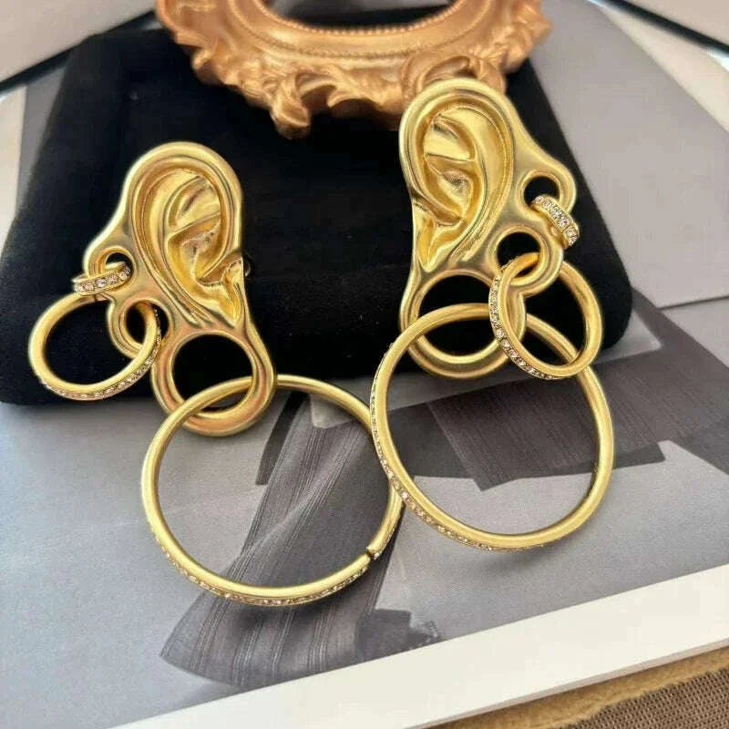 Fashion Luxury Exquisite Surreal Facial Elements Exaggerated Trend Ear Studs Niche design high-quality earrings for women