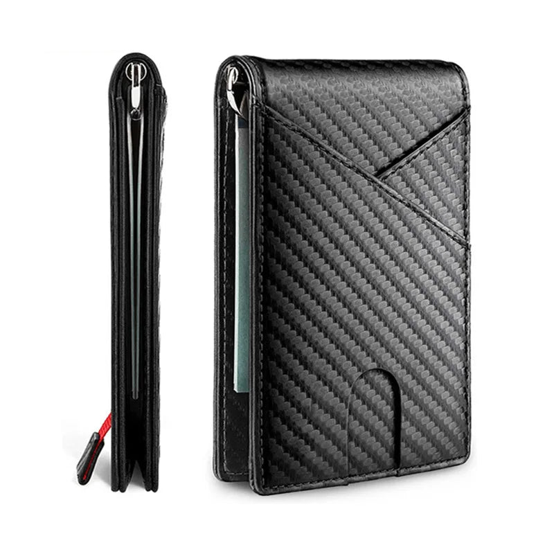 DIENQI Carbon Fiber Rfid Slim Card Luxury Wallet Money Bag Men's Wallet Bifold Billfold