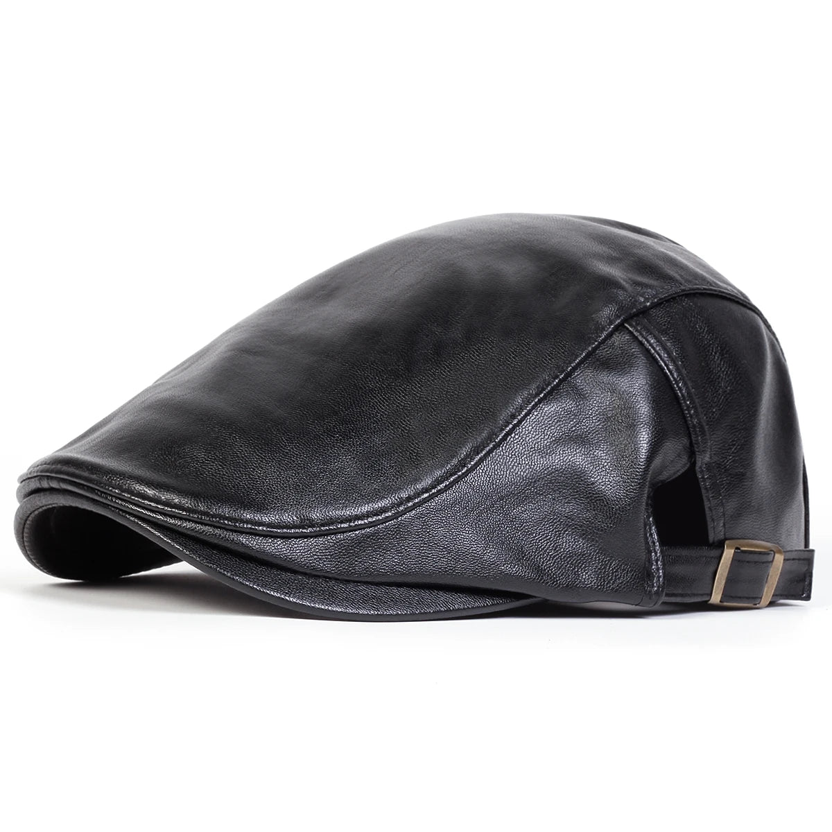 Men Retro Pu Leather Newsboy Caps JAMONT labeling British Painters Hats Spring Autumn Side Adjustable Flat Cap Hip Hop...