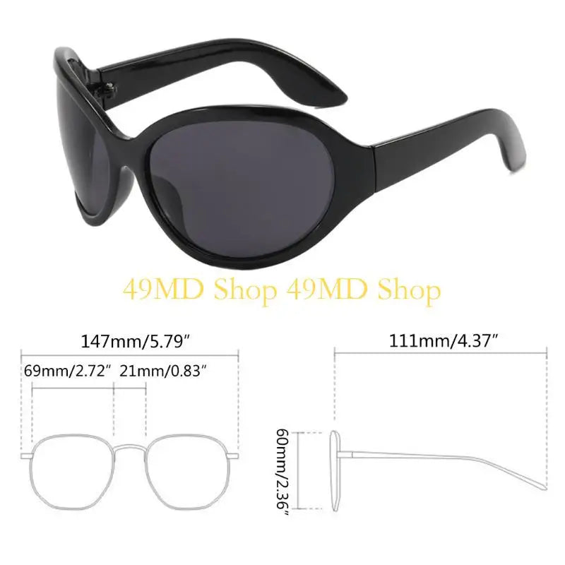 49MD Alien Sunglasses Punk Sunglasses y2k Sunglasses Wrap Around Sunglasses Uv400 Sunglasses Shades Glasses Eyeglasses - Kimlud