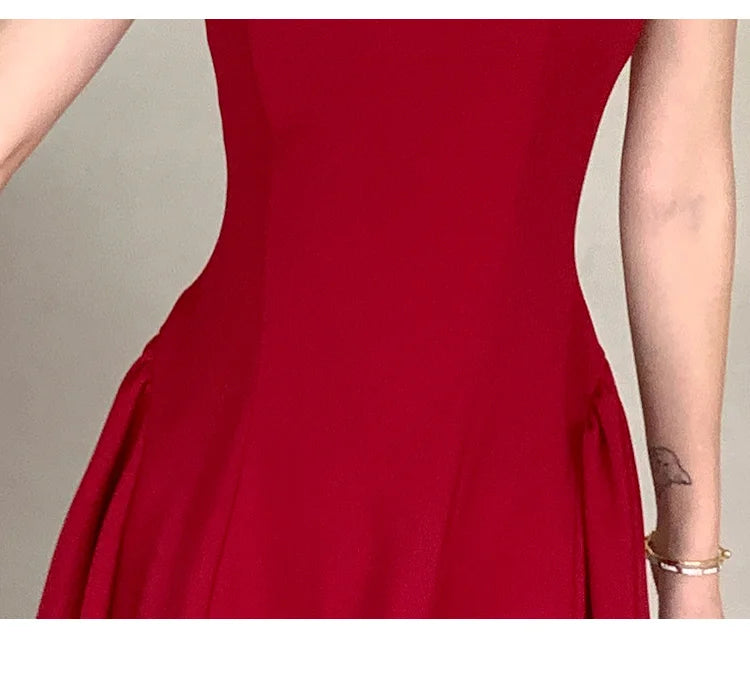 2026 New White Square Collar Sling Sexy Long Dress Women Elegant Luxury Dance Party Dress Summer Korean Vintage Bodycon Vestidos - Kimlud