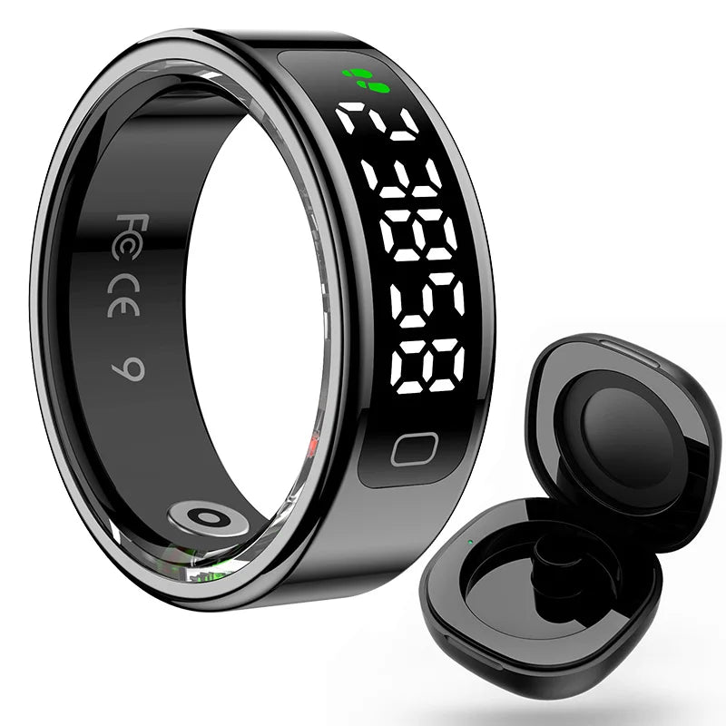 R11C Smart Ring Men Women Display Screen Gesture Swipe Video Smartring Waterproof Heart Rate Sleep Monitor Qring for Android IOS