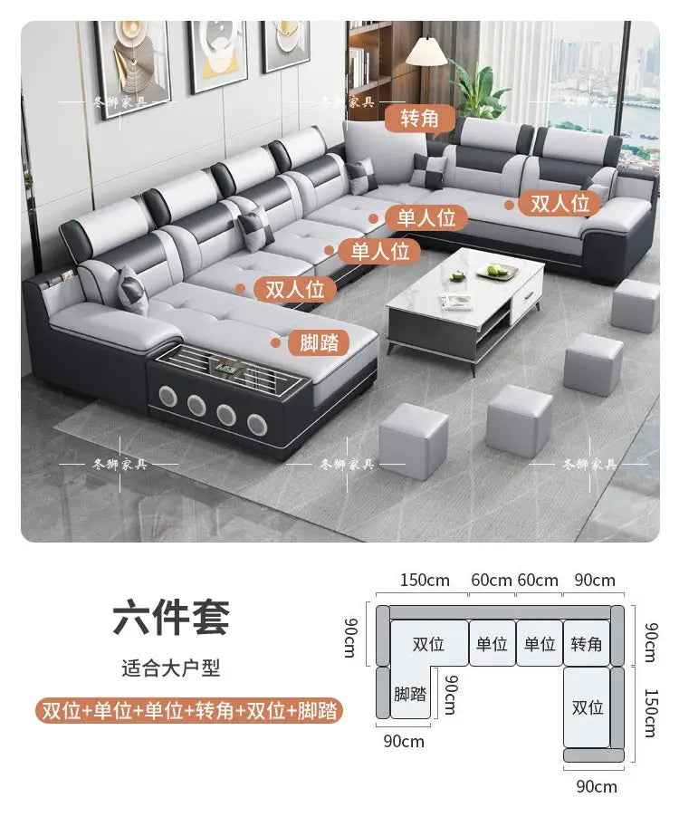 Fabric sofa modern simple living room combination large and small apartment furniture cat scratching skin leave-in technology cl