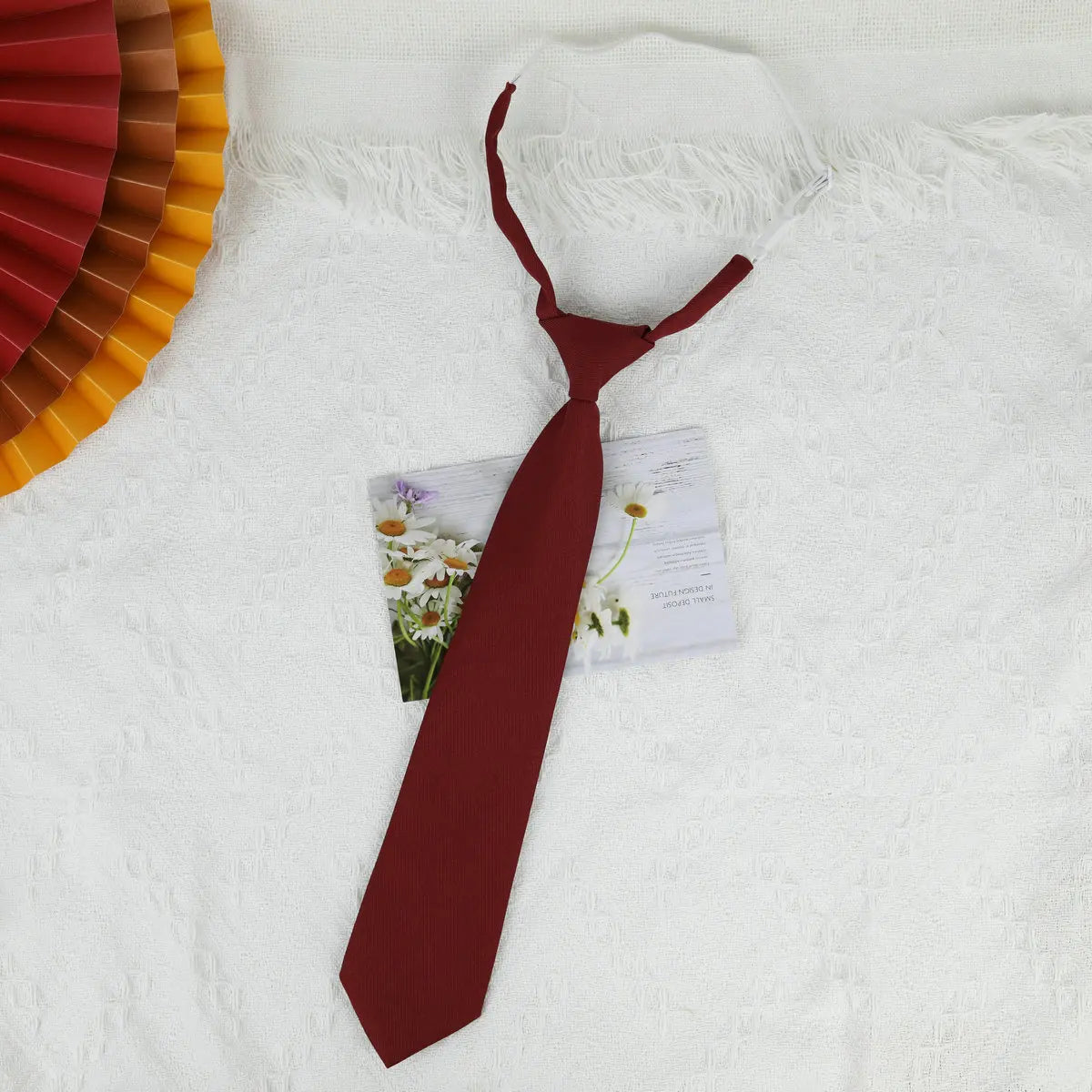 Trendy Black and Navy JK Tie Girl's Boy's Korean Uniform for Students Pre-tied Short Tie with Handmade Design