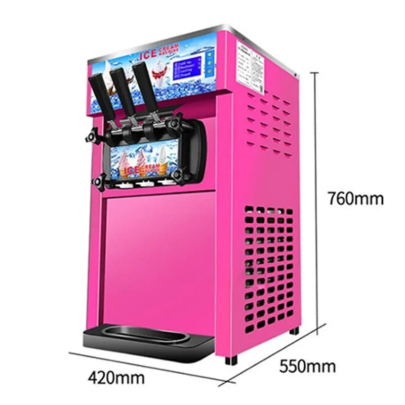 ZM-168 Three Flavors Ice Cream Machine Commercial Soft Ice Cream Maker Small Three-color Ice Cream Machine | Kimlud...