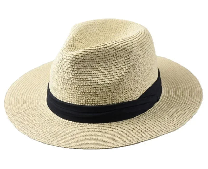 Large Size XL61-64cm Panama Hats Men Women Beach Wide Brim Straw Hat Lady Summer Sun Hats Plus Size Fedora Hat 55-57cm...