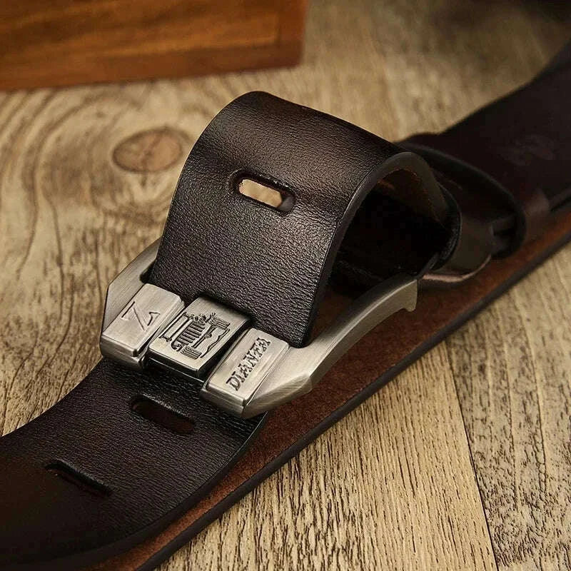 Premium Mens Genuine Leather Belt - Durable & Versatile for Work or Business - Stylish Everyday Accessory